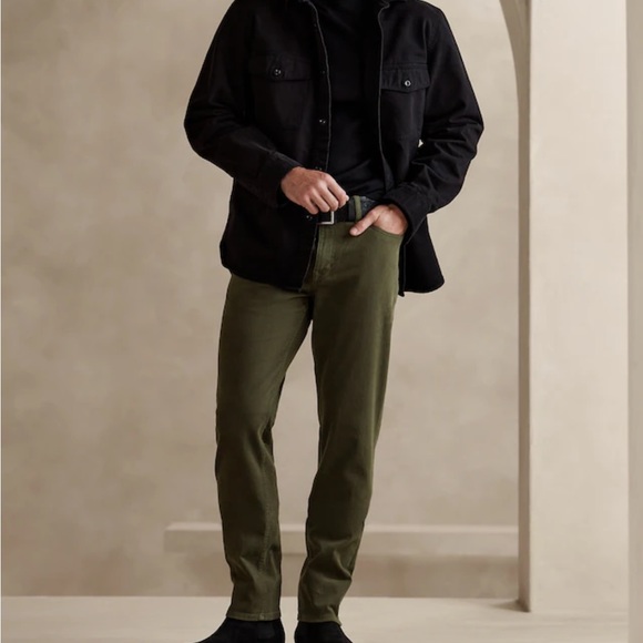 *New* Banana Republic Slim Twill Olive Green Pants - Picture 1 of 4